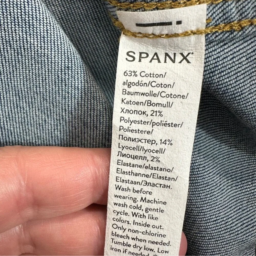 Spanx tie front denim shirt jacket sz 1X - Picture 7 of 7